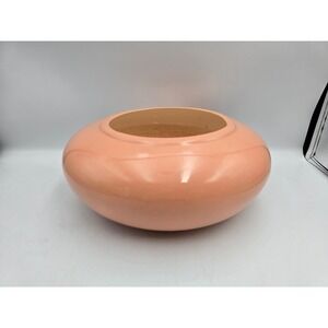 USA‎ Pottery Round Planter Bowl Peach Pink Vintage MCM Ceramic H-7 Excellent